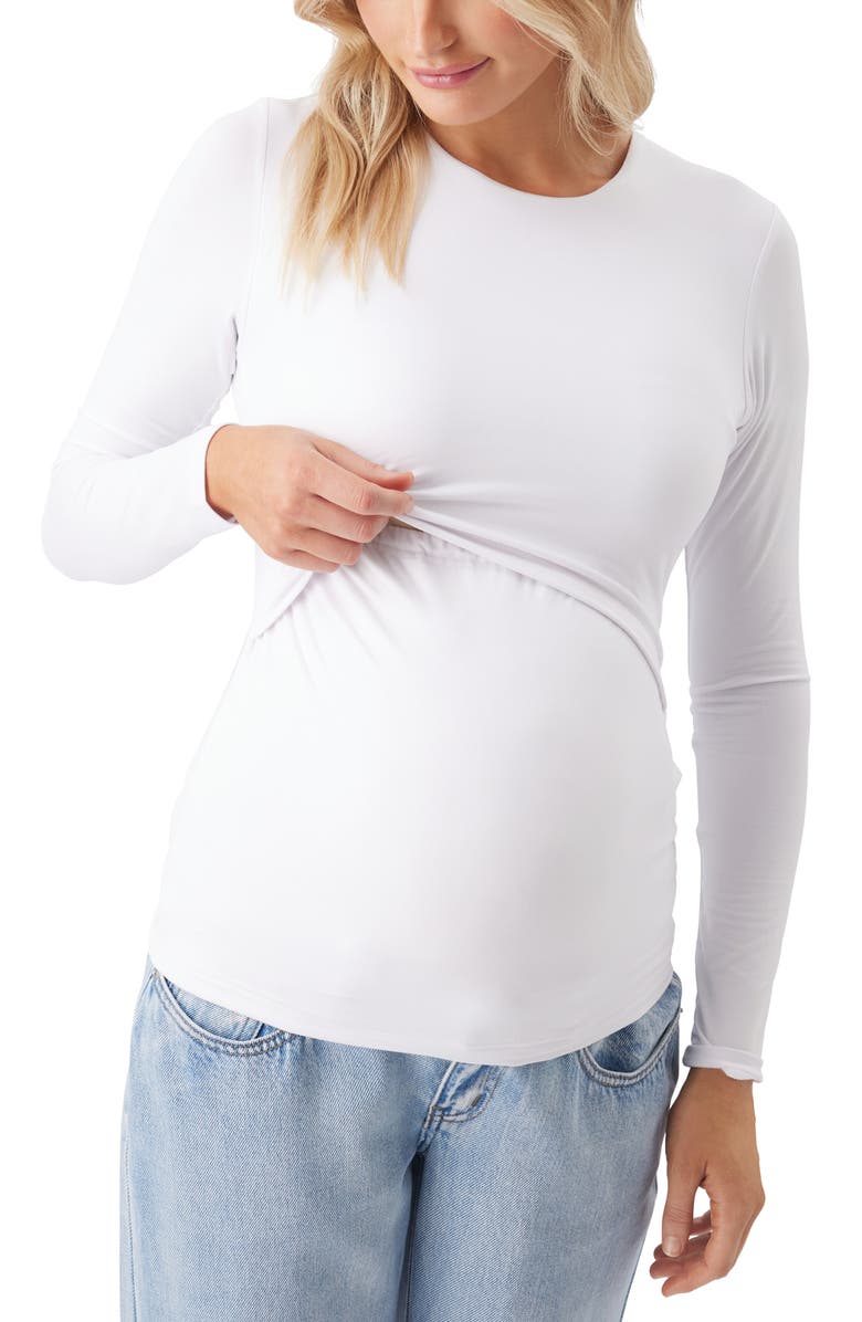 Ripe Maternity Luxe Knit Nursing Top, Alternate, color, White