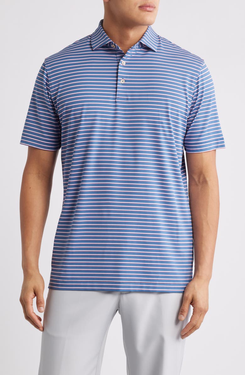 Peter Millar Basden Performance Jersey Polo, Main, color, Blue Haze