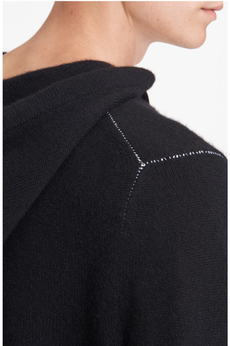 Haldon Cashmere Hoodie, Alternate, color, BLACK