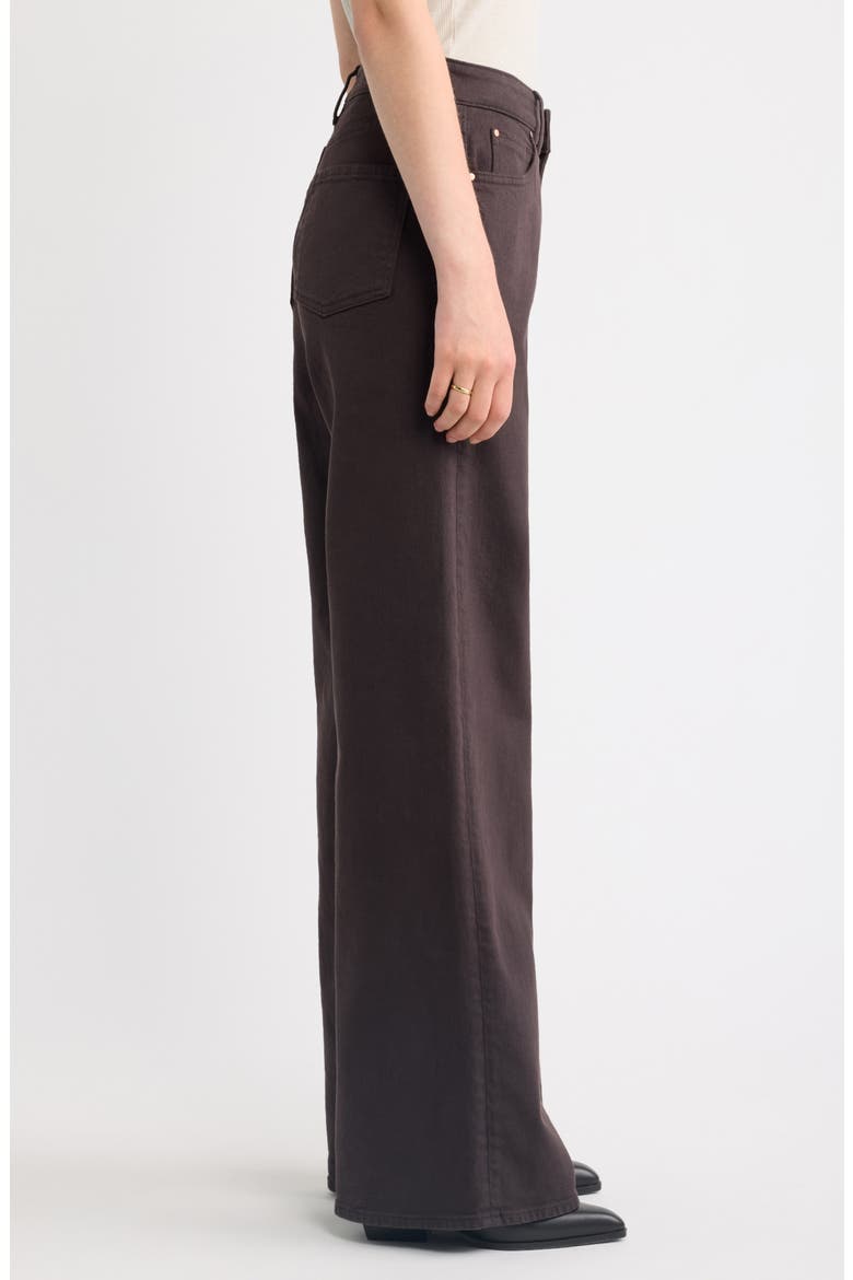 High Waist Wide Leg Jeans, Alternate, color, BROWN OVERDYE