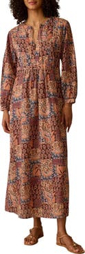 Faherty Sandy Long Sleeve Cotton Maxi Dress