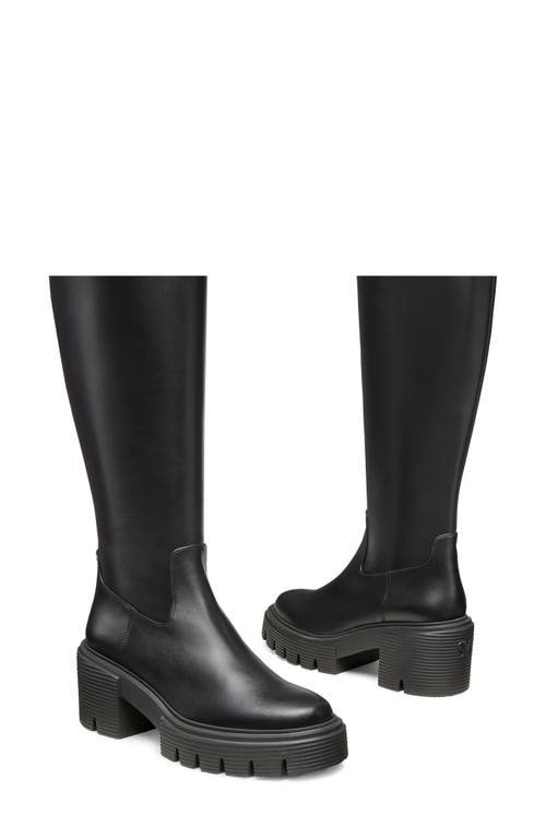 Stuart Weitzman Soho Calf-length Leather Boots In Black