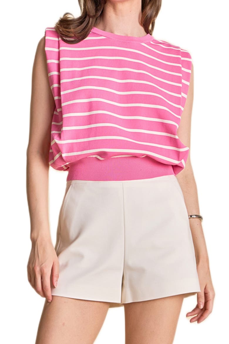 Stripe Sleeveless Knit Top, Main, color, PINK