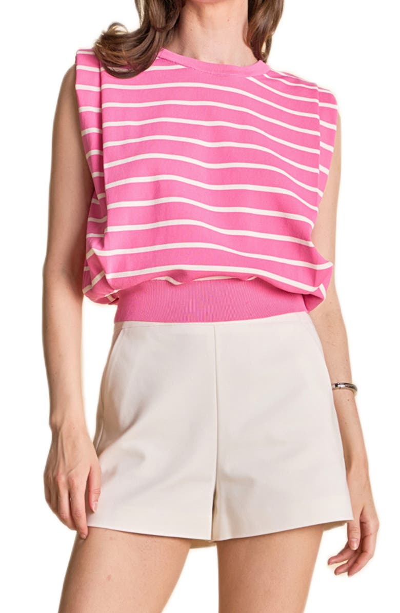 Endless Rose Stripe Sleeveless Knit Top, Main, color, Pink