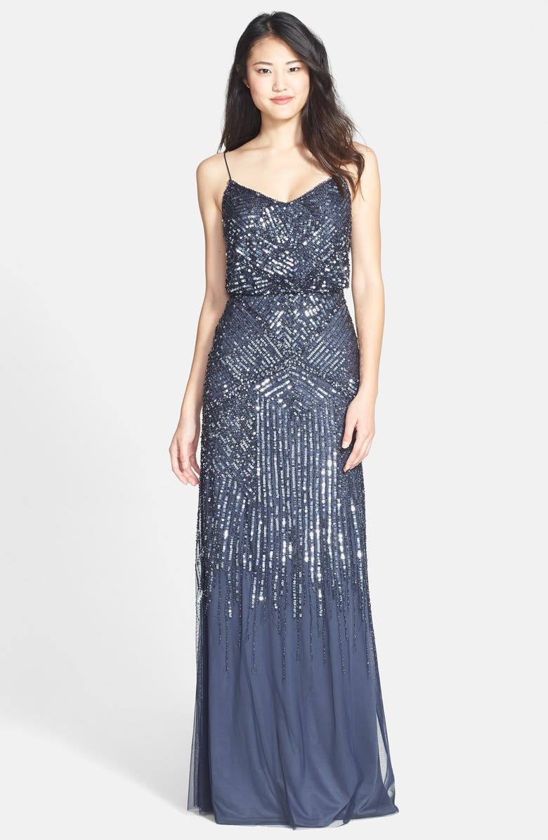 adrianna papell beaded blouson long dress Adrianna Papell AP1E209840 main image 0