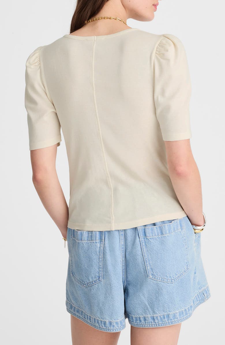 Madewell Puff-Sleeve Scoop Neck T-Shirt, Alternate, color, Vintage Ivory