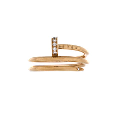 Juste un Clou Double Ring 18K Yellow Gold and Diamonds Small