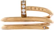 Pre-Owned Cartier Juste un Clou Double Ring 18K Yellow Gold and Diamonds Small