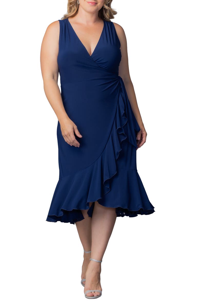 Laguna Sleeveless Wrap Dress, Main, color, NOUVEAU NAVY