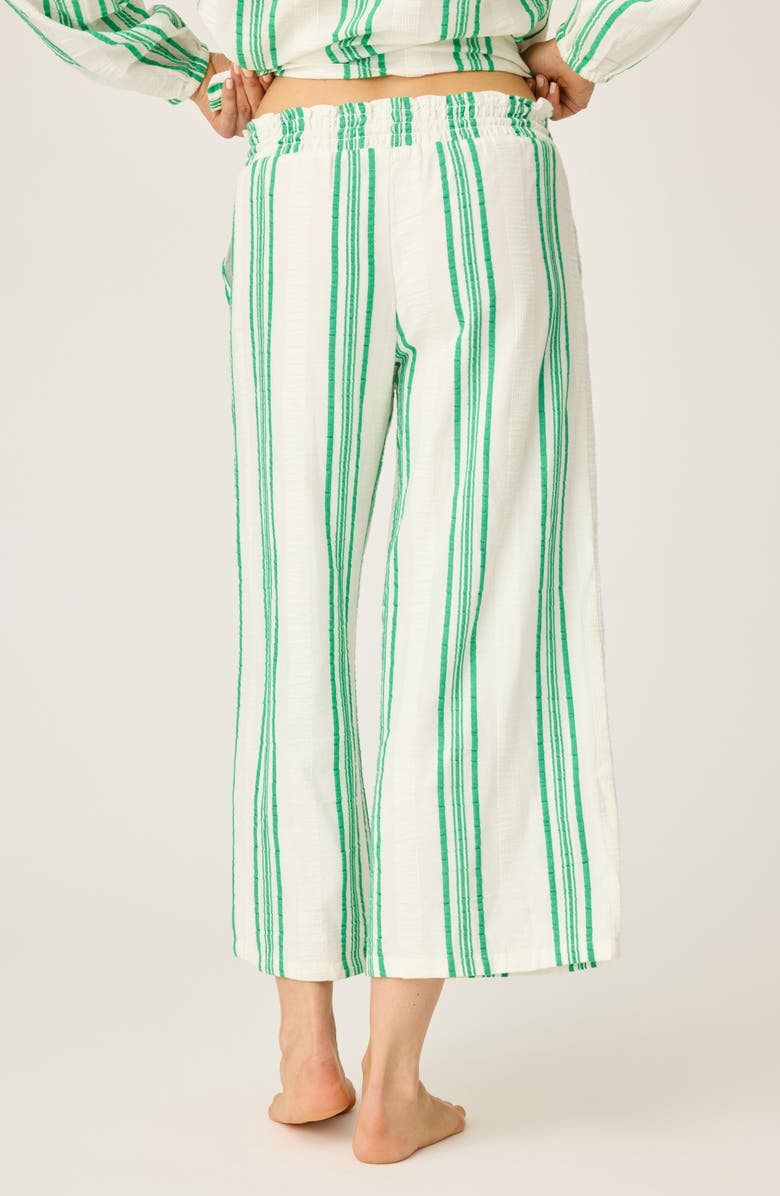PJ Salvage The Beachcomber Stripe Crop Puckered Gauze Pajama Pants, Alternate, color,