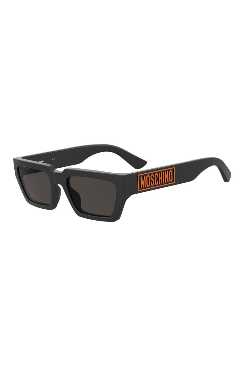 55mm Rectangular Sunglasses, Alternate, color, MATTE BLACK