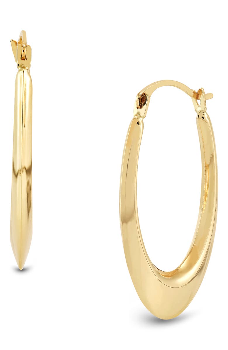Frankie & Zoe 14K Yellow Gold Oval Hoop Earrings, Main, color, 