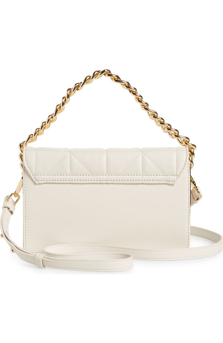 Topshop Cali Quilted Chain Faux Leather Crossbody Bag, Alternate, color, White