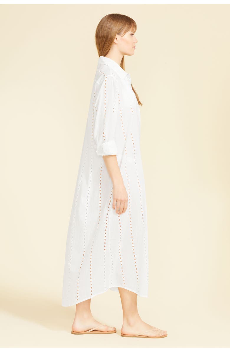 SITANO Positano Maxi Shirt Dress Cover-up, Alternate, color, White