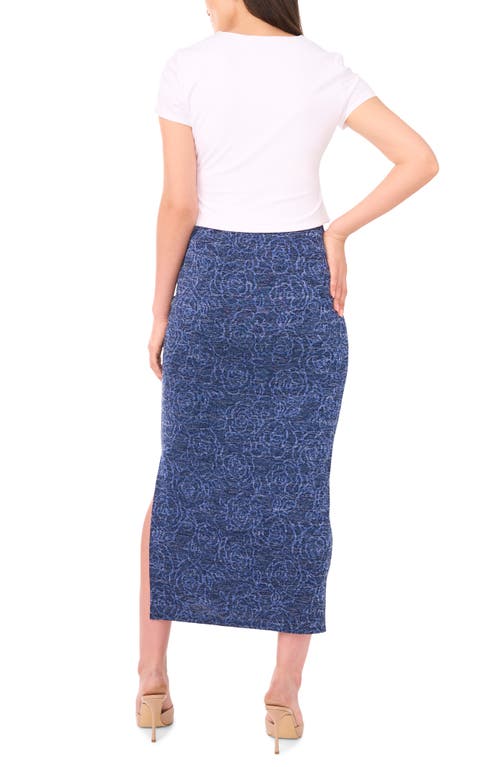 Vince Camuto Floral Jacquard Skirt In Blue