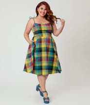 Unique Vintage Plus Size 1950s Bobbie Swing Dress
