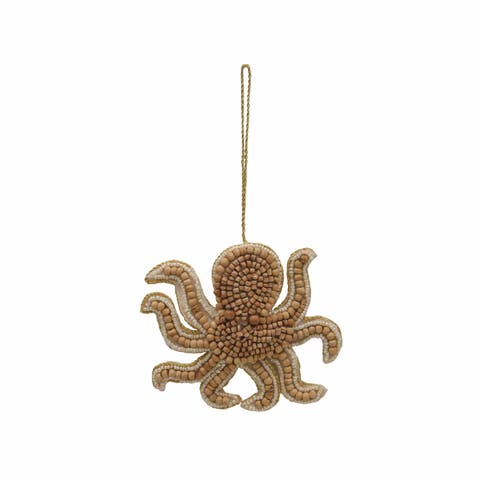 Wood Bead Octopus Ornament