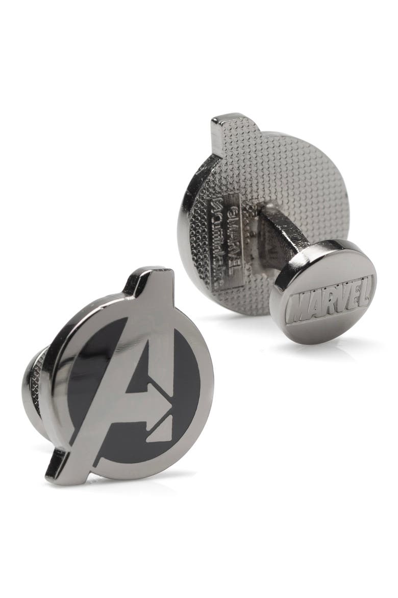 Avengers Cuff Links, Alternate, color, GUNMETAL