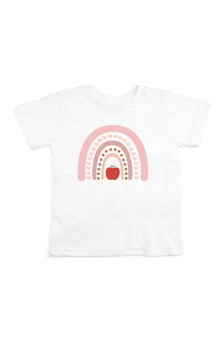Sweet Wink Apple Rainbow Short Sleeve T-Shirt, Main, color, White