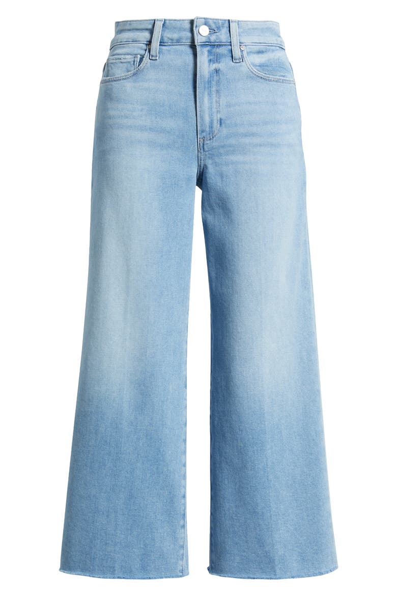 Anessa High Waist Raw Hem Wide Leg Ankle Jeans, Alternate, color, LUMINARIES