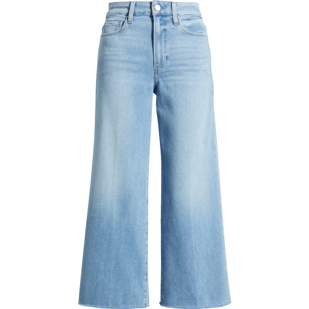 PAIGE PAIGE ANESSA HIGH WAIST RAW HEM WIDE LEG ANKLE JEANS