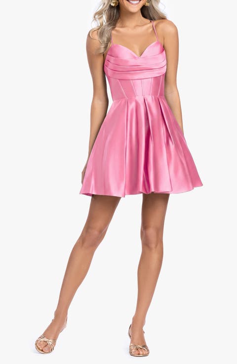 Corset Bodice Satin Cocktail Minidress