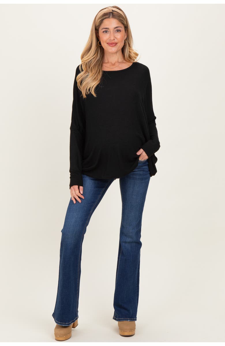 PinkBlush Dark Wash Maternity Flared Jeans, Alternate, color, 