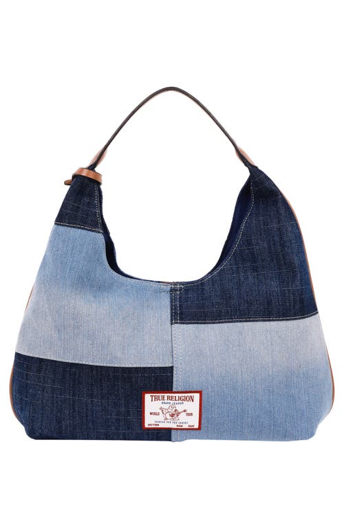 True Religion Patchwork Denim Hobo Bag In Blue