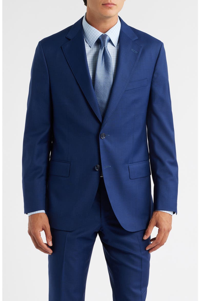 Hartford Classic Fit Blue Microtexture Wool Suit, Alternate, color, BLUE