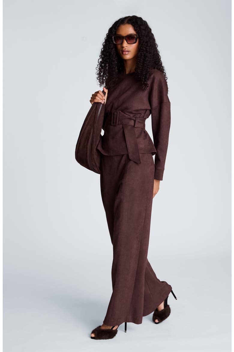 Hollywood High Waist Wide Leg Pants, Alternate, color, MEDIUM BARK