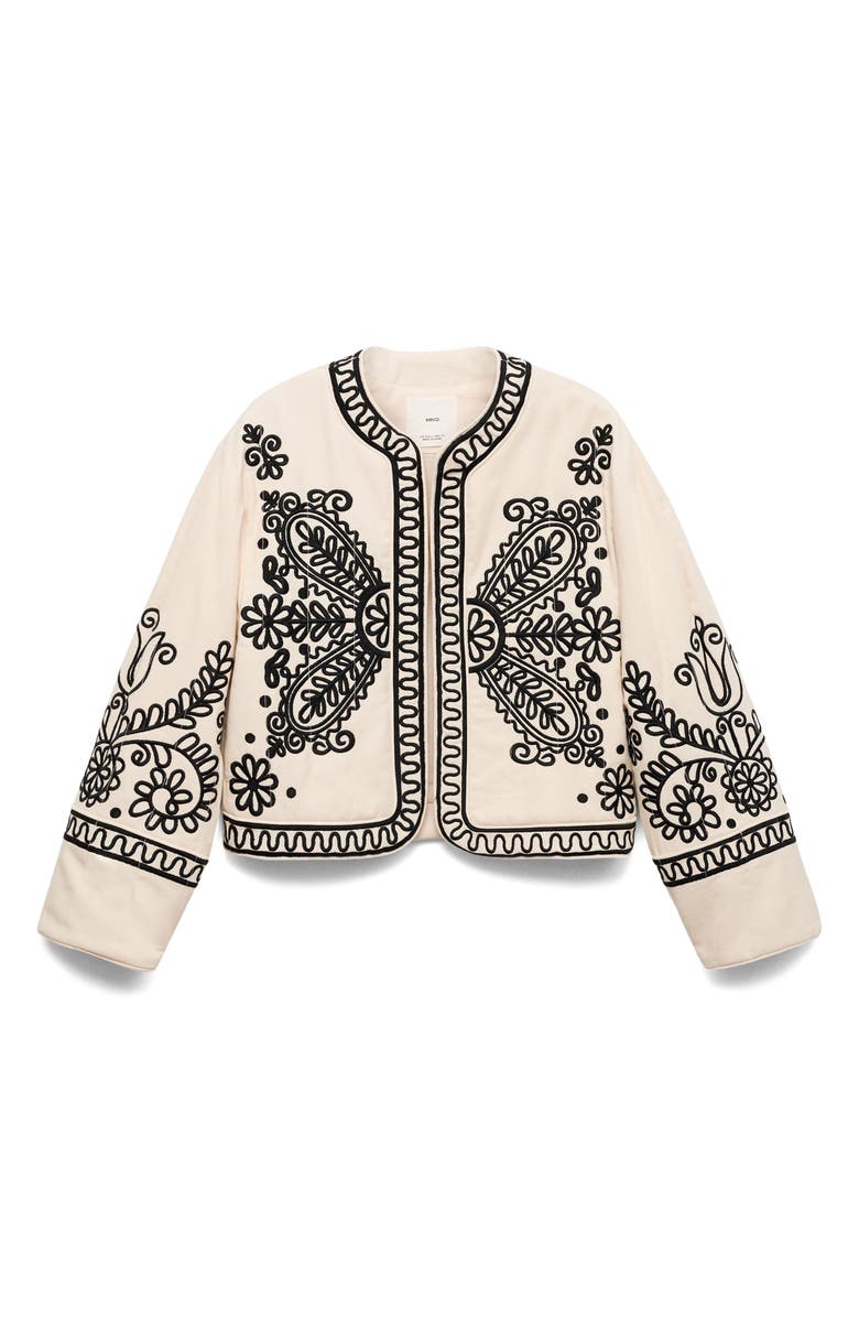 MANGO Embroidered Crop Jacket, Alternate, color, 