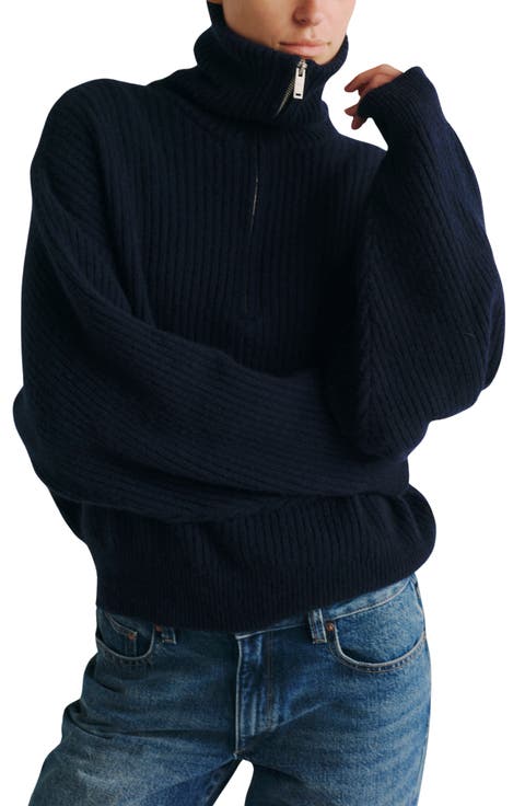 Robbie Cashmere Zip-Up Sweater