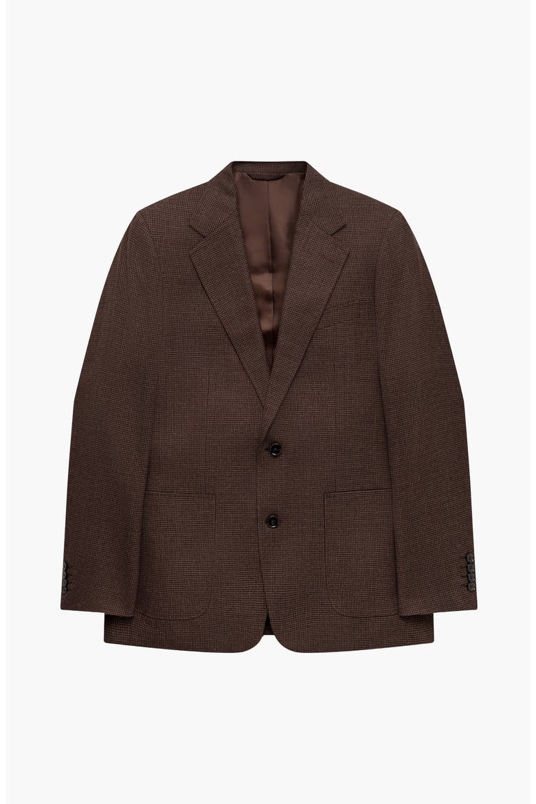 Puppytooth Wool Suit Jacket, Alternate, color, Brown Puppytooth