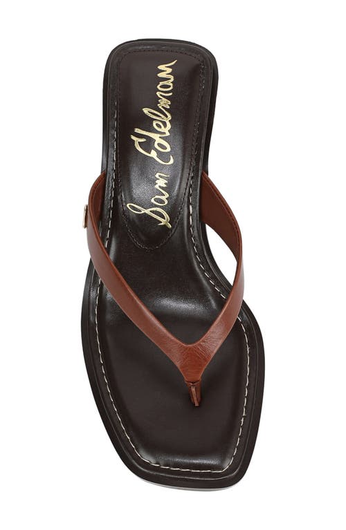 Sam Edelman Dollie Thong Sandal Burnt Brandy Leather In Burnt Brandy