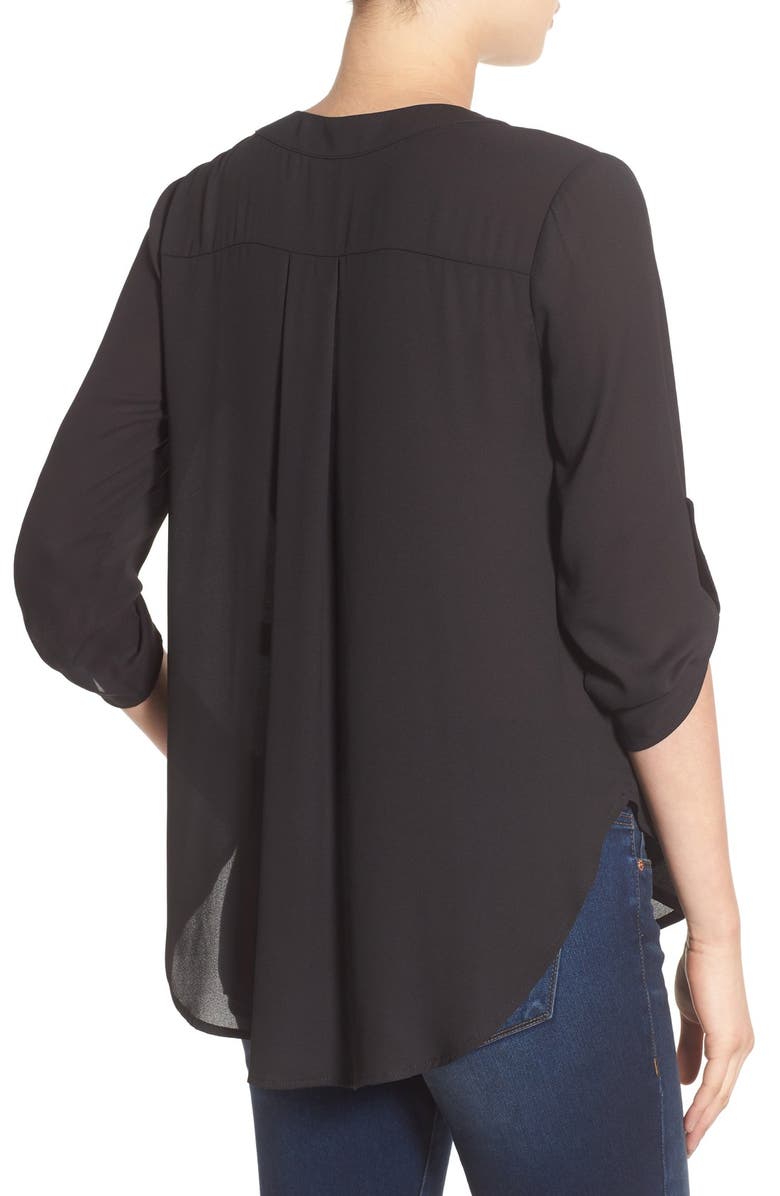 All in Favor V-Neck Crepe Blouse, Alternate, color,