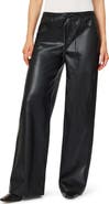 Habitual Drawstring Faux Leather Wide Leg Pants