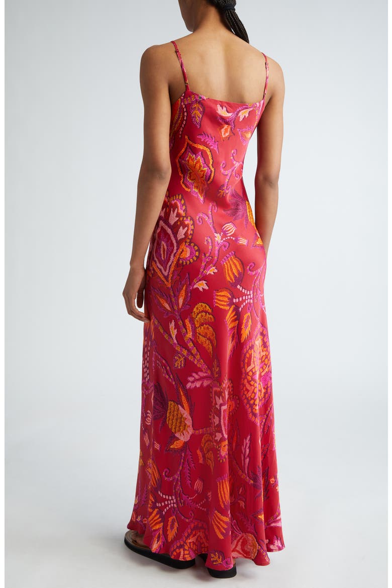 Sunset Tapestry Satin Maxi Slipdress, Alternate, color, SUNSET TAPESTRY PINK