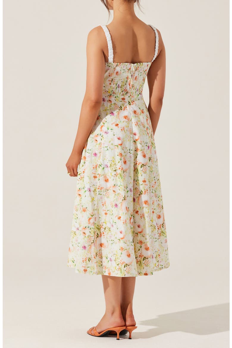 Julietta Floral Cotton Dress, Alternate, color, ORANGE GREEN FLORAL