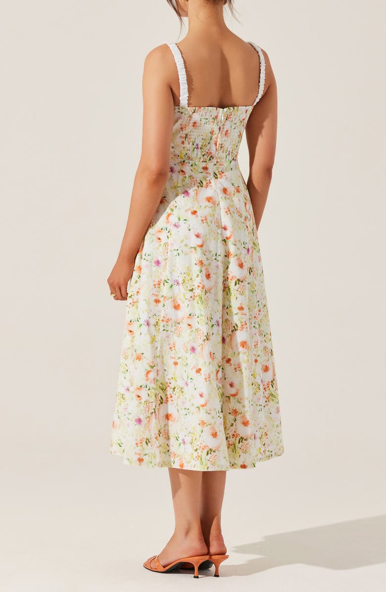 ASTR the Label Julietta Floral Cotton Dress, Alternate, color, Orange Green Floral