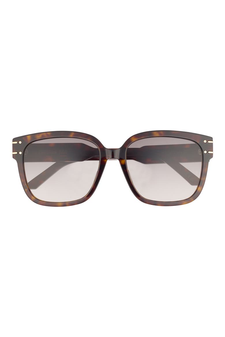 'DiorSignature S7F 58mm Square Sunglasses, Main, color, DARK HAVANA / GRADIENT BROWN