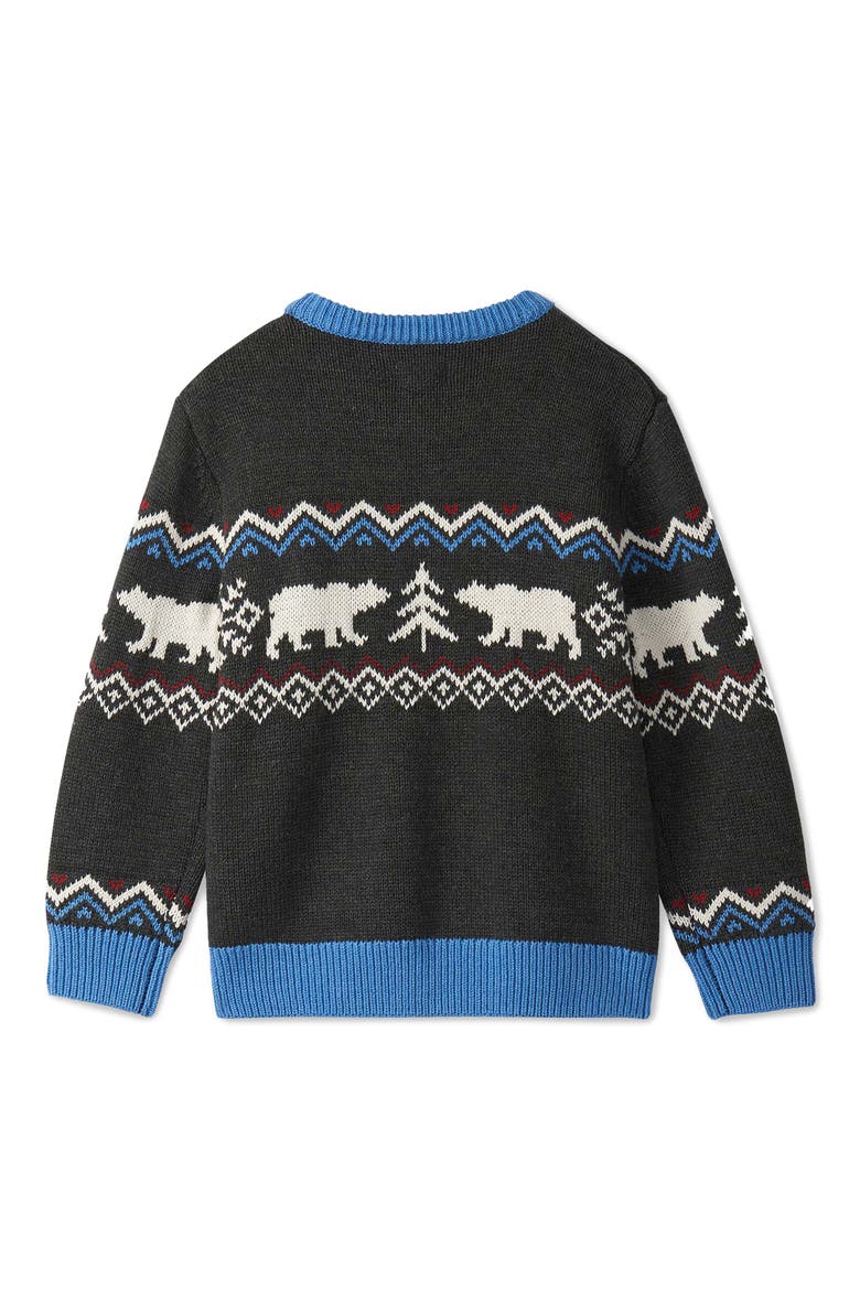 Kids' Polar Bear Crewneck Sweater, Alternate, color, CHARCOAL MELANGE