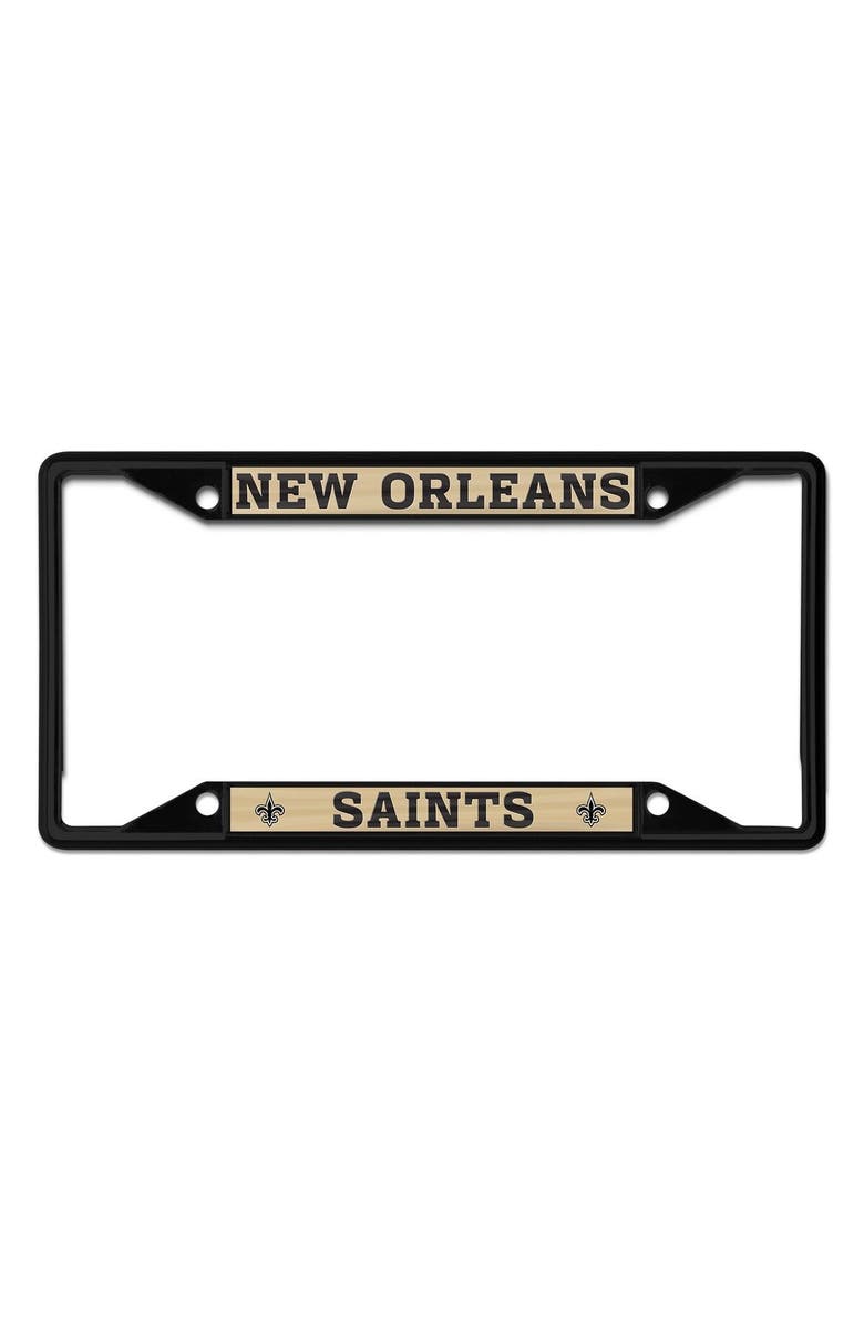 WINCRAFT New Orleans Saints Chrome Color License Plate Frame, Main, color, Black