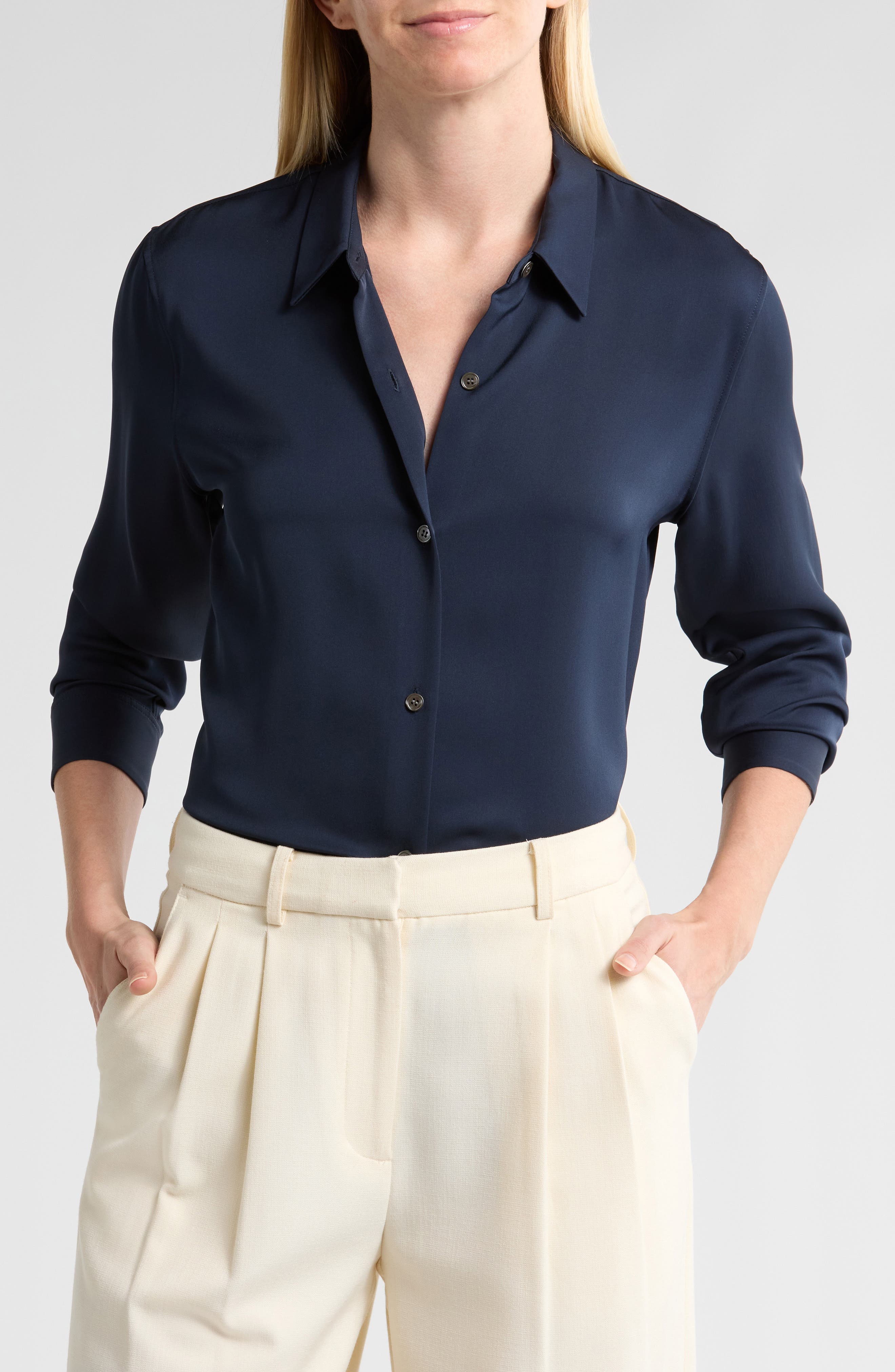 Silk Button-Up Shirt - image 5