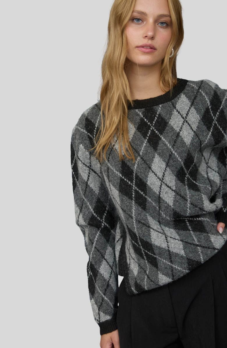 Blu Pepper Argyle Sweater, Alternate, color, Charcoal Multi