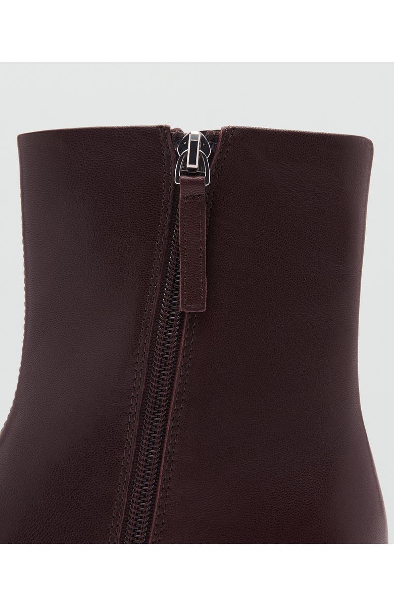MANGO Square Toe Leather Bootie, Alternate, color,