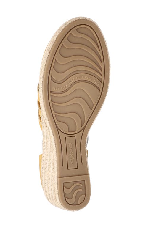 Shop Easy Street Daytona Ankle Strap Espadrille Platform Wedge In Yellow