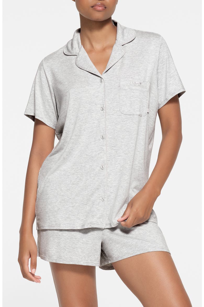 Sleep Short Pajamas, Main, color, LIGHT HEATHER GREY