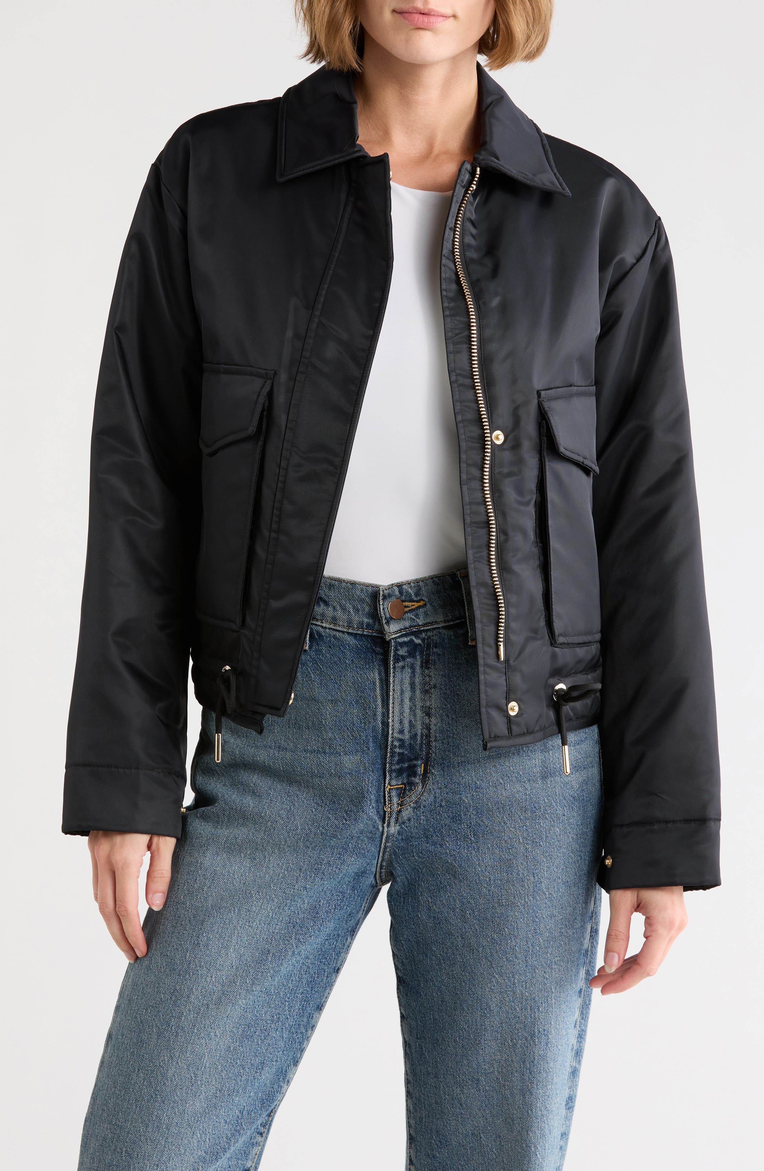 Michael Kors Short Barn Bomber Jacket
