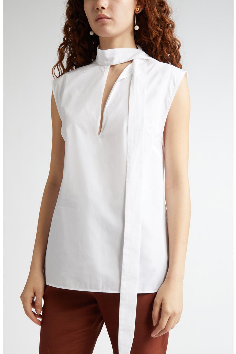 Organic Cotton Scarf Top, Alternate, color, WHITE