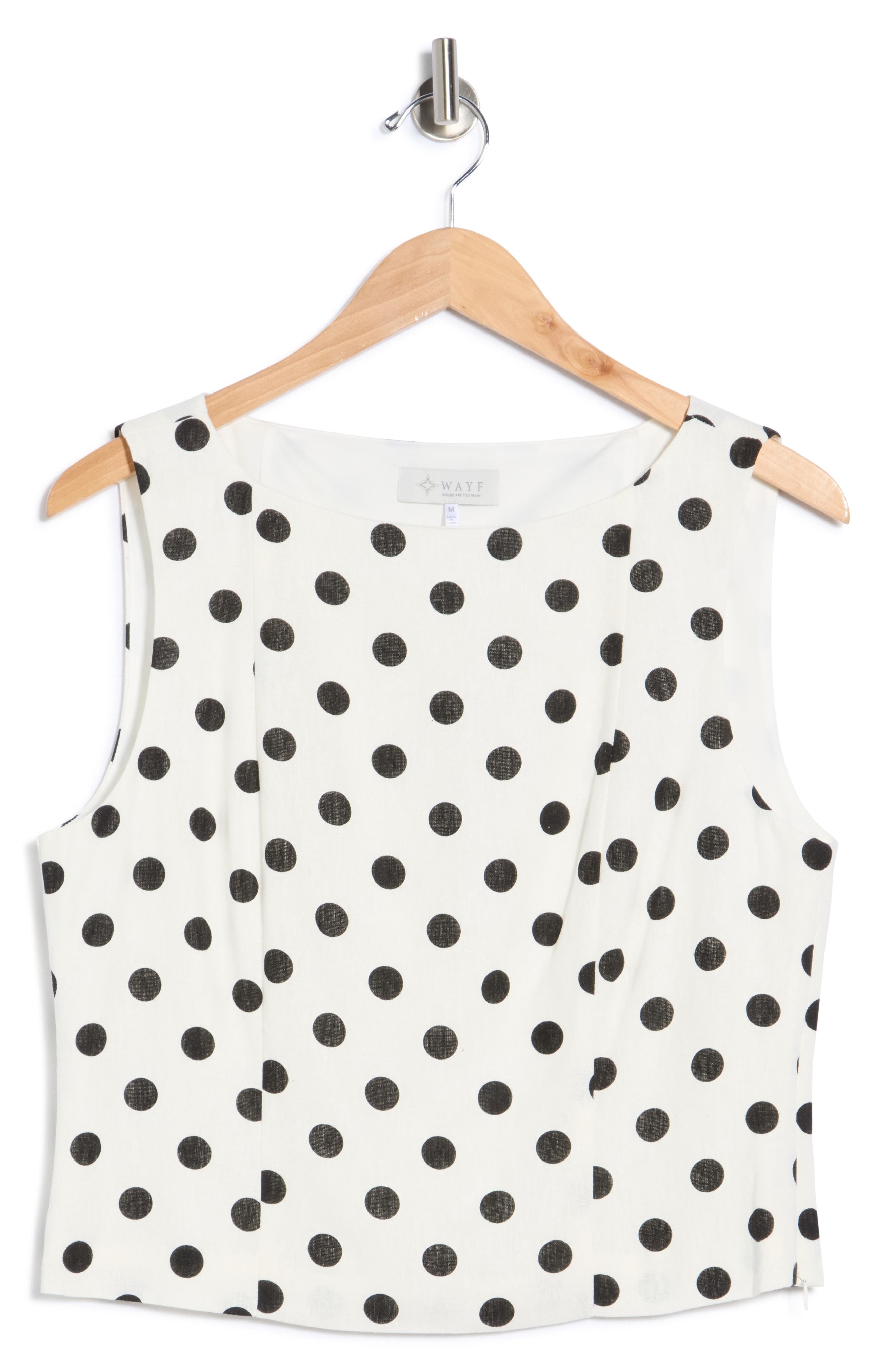 WAYF Polka Dot Linen Blend Tank